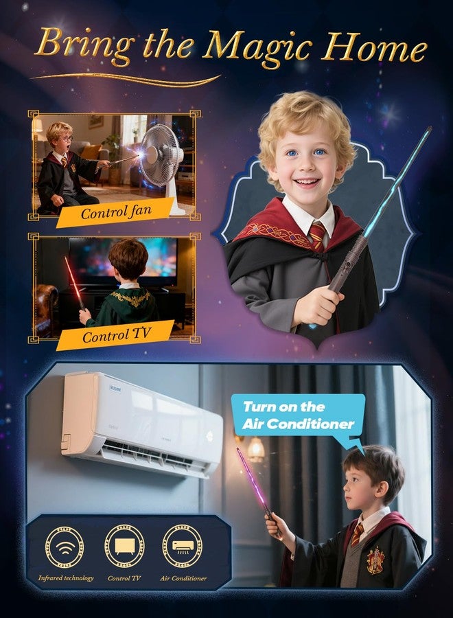 Pussan Wizard Spell Wand with Voice-Control & 5 Light Effects, Magic Light Up Wand with Customizable Spells, Rechargeable Remote Control Wand, Kids Witch Toys Gifts for Christmas Cosplay Halloween Birthday - Image 3